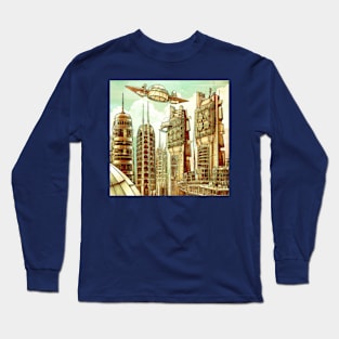 Futuristic vintage city Long Sleeve T-Shirt